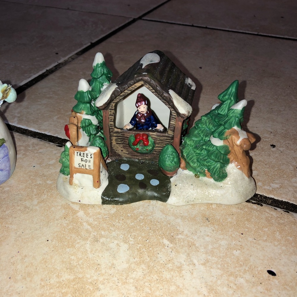 Snowman & trees for sale small figurines Christmas